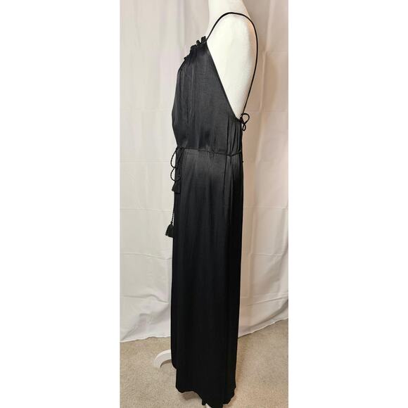 NWT & Other Stories Strappy Tassel Tie Midi Dress Black sz. 2 - Picture 10 of 11